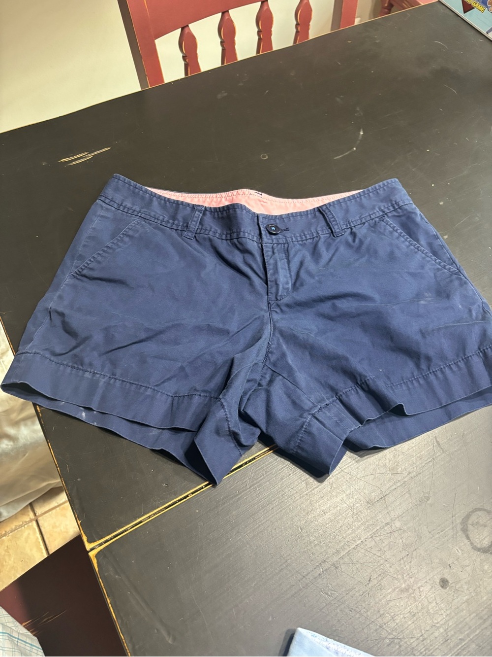 Lilly Pulitzer Navy High-Waist Women’s Shorts with Pink Waistband